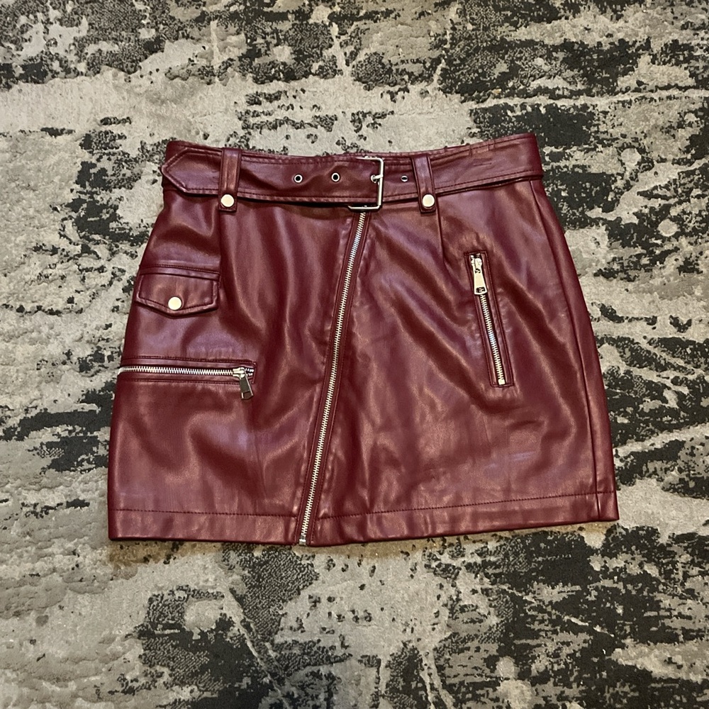 7 for all man kind Burgundy Mini Skirt